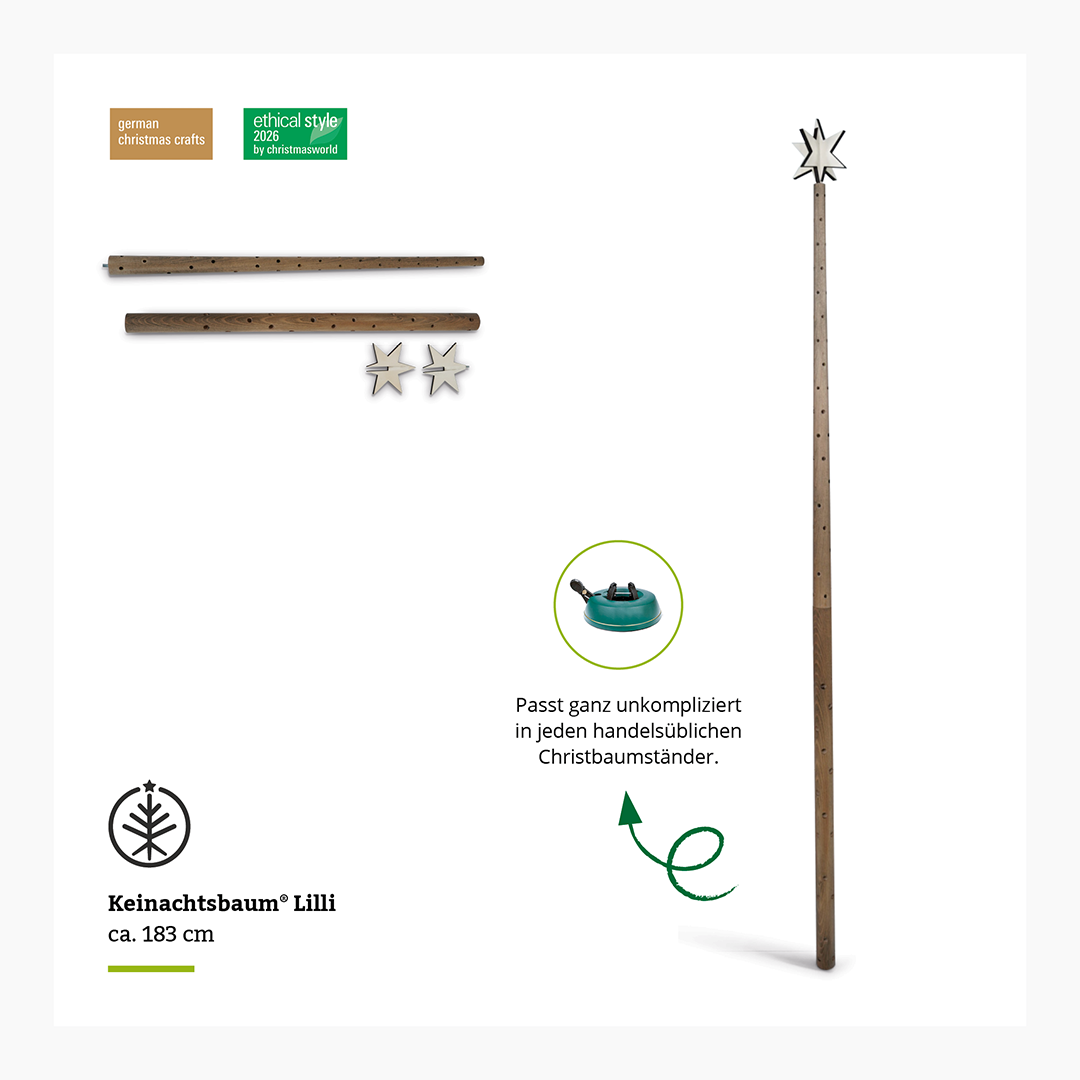 Keinachtsbaum® Lilli – Buchenholz, 180 cm