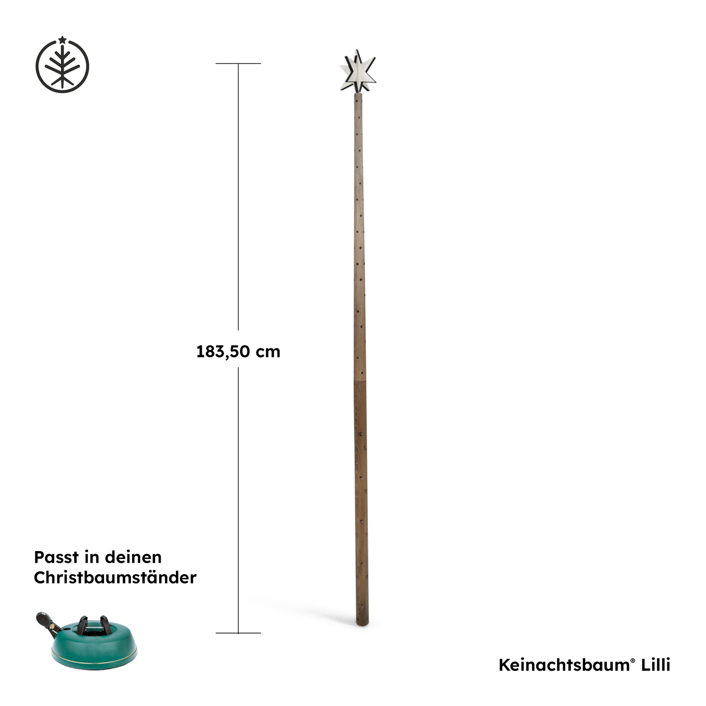 Keinachtsbaum® Lilli – Buchenholz, 180 cm