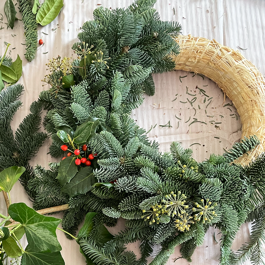 Adventskranz DIY-Set mit frischem Nobilis