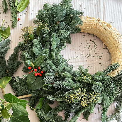 Adventskranz DIY-Set mit frischem Nobilis